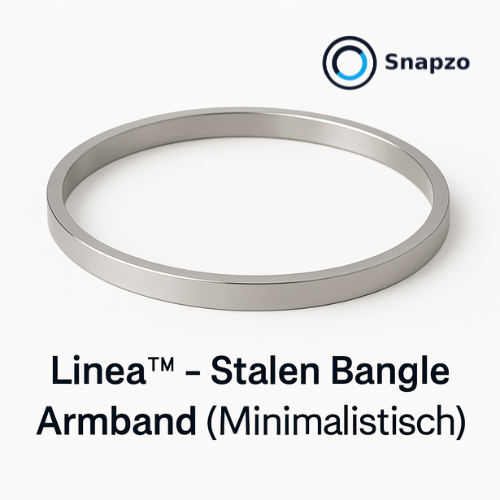 Linea™ stalen bangle armband, unisex, 316L RVS – mat zilver.