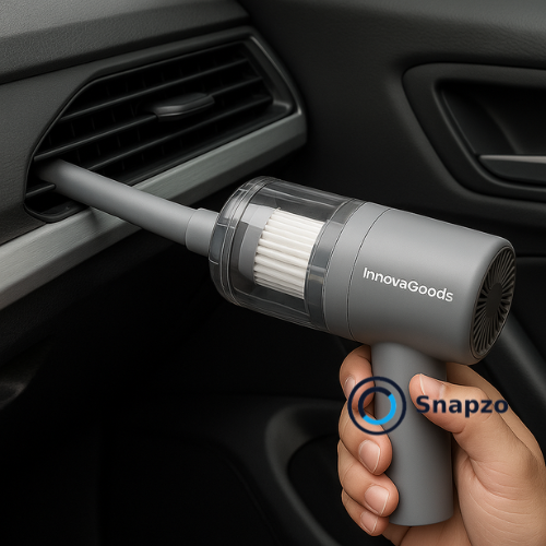 Mini handstofzuiger – draadloos & oplaadbaar, met smalle zuigmond.